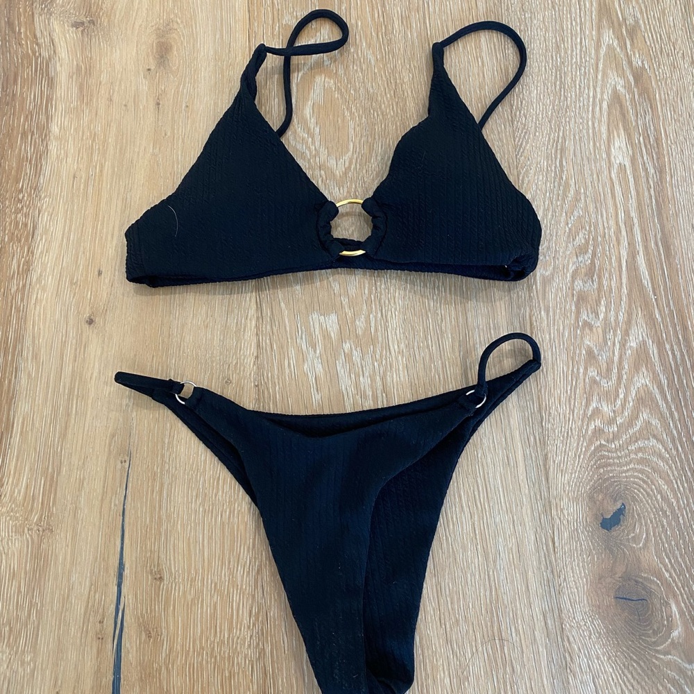 shein black bikini set